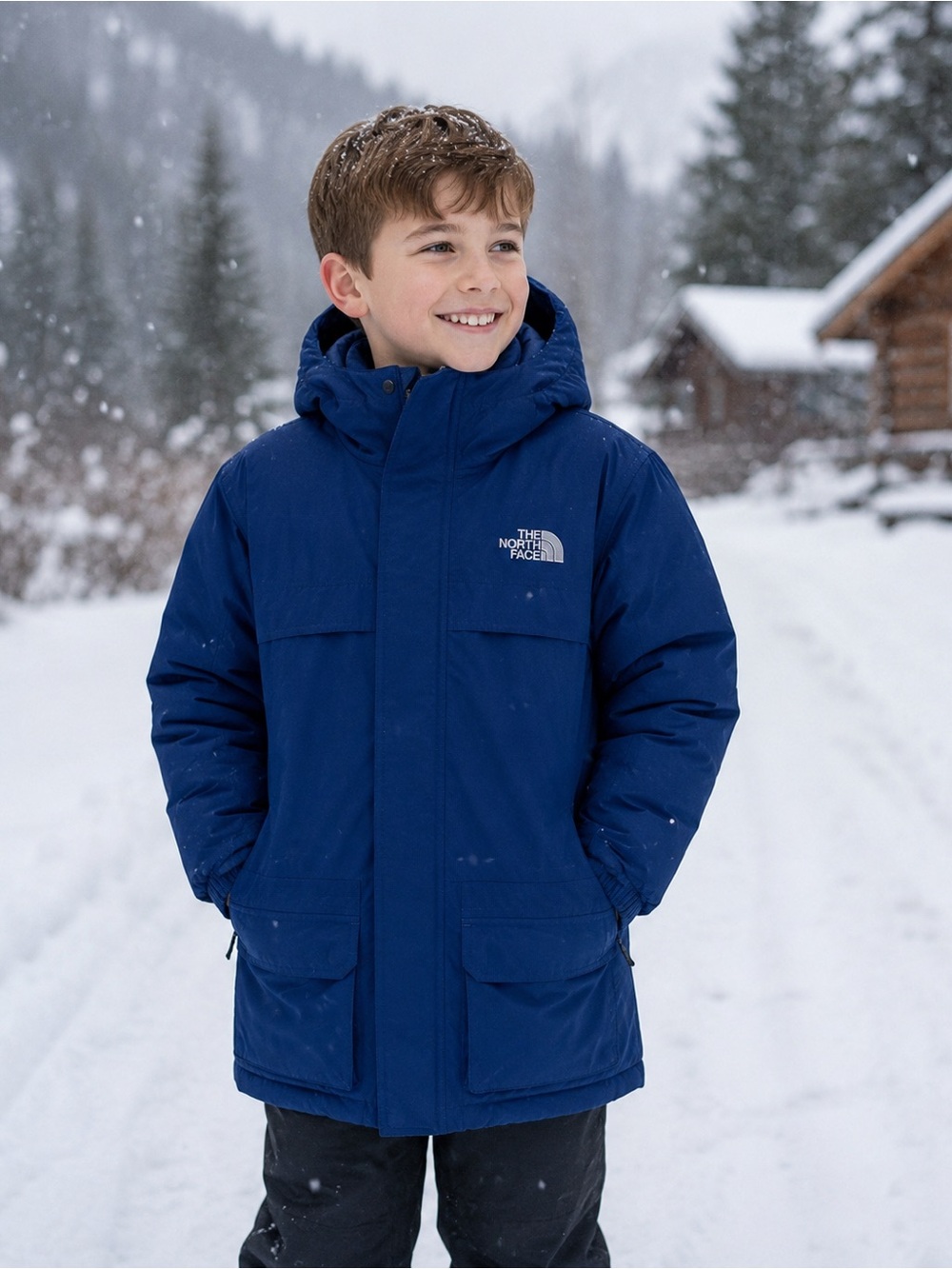 The North Face Down Parka  Blue Youth boys medium